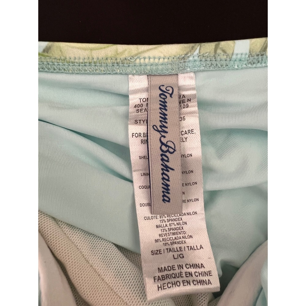 Tommy Bahama Tankini Top Large Green Tropical Floral Underwire Twist Front - Picture 5 of 10